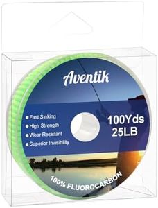 Aventik Pure Clear Fluorocarbon Fishing line Fishing Tippet Leader Line Sinking Fast Ultra-Low Visibility High Abrasion Resistance for Saltwater Freshwater (8LB(3.6KG)-100Yards)