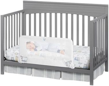 Salcod Universal Convertible Crib Bed Rail for Toddlers, Swing Down Crib Rail Guard, with Reinforced Wing Nut Safety System, Compatible with All Major Brand of Crib, White