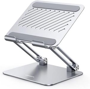 UGREEN Tablet Stand Holder for Desk, Dual Rod Support Desktop Mount, Adjustable Foldable Dock, Multi-Angle Riser, Compatible with iPad Pro Air Mini, Silver
