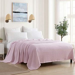 Sweet Home Collection 100% Fine Cotton Blanket Luxurious Weave Stylish Design Soft and Comfortable All Season Warmth, Full/Queen, Pink