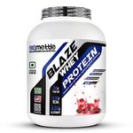 swasthum Mettle Blaze Whey Protein | 24G Protein | 10.66G Bcaa | 8.09G Glutamine | With Digestive Enzyme And Advanced D.E Formula | Whey Protein (Rose Falooda, 2Kg)