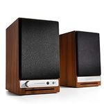 Audioengine HD3 Home Music System - Wireless Speakers with Bluetooth - 60W Powered Computer and Desktop Speakers with aptX HD Bluetooth, AUX, USB, RCA, 24-bit DAC (Real Wood Walnut Veneer, Pair)