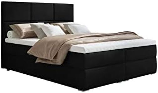 Boxspringbett 120x200 mit 2 Bettkasten - Doppelbett mit Federkernmatratze und Topper - Polsterbett mit Hebemechanismus für Schlafzimmer - Bett mit Kopfteil - Einfach zu Montieren (Schwarz)