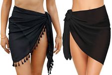 Sarong Wrap Beach Women 2pcs Bathing Suit Cover Up Skirt Wrap Short Swimwear Swimsuit Chiffon Beach Wear Sheer Beach Skirt