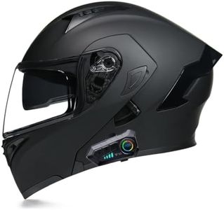 Casco de Moto Modular Bluetooth Integrado con Doble Visera Cascos de Motocicleta, Casco Integrales ECE Homologado para Mujeres Y Hombres, Transpirable Y Cómoda 9,M