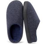 SIMIYA Mens Slippers Comfy Slip-on Memory Foam Slippers Warm House Slippers Indoor Outdoor Shoes With Anti-skid Sole Blue, 9-10 UK