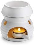 BSTKEY Ceramic Essential Oil Burner Wax Melt Burner with Candle Spoon, Decorative Home Aroma Oil Burner Candle Holder, Gourd Model (White)