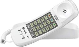 AT&T 210 Basic Trimline Corded Phone, No AC Power Required, Wall-Mountable, White