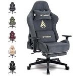 Symino Gaming Chair, Computer Chair with Footrest, Headrest and Lumbar Support, Ergonomic PC Chair, Height Adjustable Rotating Task Chairs, Gray