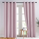 NICETOWN Blackout Curtains 2 Panels - Curtains 84 Inch Long,Room Darkening Grommet Curtains for Bedroom Living Room Windows (52 by 84 Inches,Baby Pink,Set of 2)