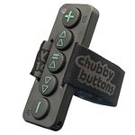 Chubby Buttons 2- Wearable & Stickable Bluetooth 5.1 Remote for iPhone & Android | Big Buttons | Water Resistant | Launch Siri/Android Assistant, Phone Calls, Control Music, Photos+Video | Tron Black