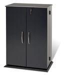 Prepac BVS-0136 Locking Media Storage Cabinet, Black