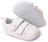 GAISUMMI Baby Boys Girls Shoes Infant High-Top PU Leather Sneakers Newborn Crib Flats Non-Slip Rubber Sole Unisex Toddler Prewalkers, A02/Pink, 0-6 Months Infant