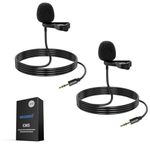 Neewer 2 Pack Lavalier Lapel Microphone Compatible with Rode Wireless GO II Wireless Pro DJI Wireless Mic, 3.5mm TRS Omnidirectional Condenser Wired Clip On Lav Mic for YouTube Live Stream, CM5