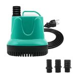 Upettools Submersible Water Pump, Ultra Silence Circulation Multifunctional Water Pump with Handle For Pond, Aquarium, Hydroponics, Fish Tank Fountain with 6.2ft (1.9M) Power Cord(330GPH,40W)