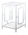 Convenience Concepts End Table, Clear Glass/Chrome Frame