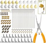 141pcs Fishing Spinners and Spinnerbait Rigs DIY Acceessories Spoon Blade Lure Making Kit Crimping Tools Fishing Pliers for Saltwater/Freshwater