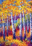 Toland Home Garden 109553 Toland-Blissful Birches-Decorative Colorful Multicolor Tree Autumn Fall USA-Produced House Flag