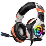 Ozeino Gaming Headset for PS4 PS5 PC, Over-Ear Headphones with Surround Sound & RGB Light for Xbox Switch Mac Laptop