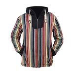 virblatt - Baja Hoodie Baja Jacket Men Mexican Hippie Ethnic Rasta Retro Boho Festival surf Joe - Maastricht XL