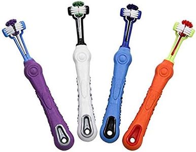 Orgrimmar 3-Sided Pet Toothbrush Dog Toothbrush Removing Bad Breath Tartar Cleaning Mouth Pet Dental Care Cat Cleaning Mouth (4 Count (Pack of 1))