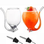 Port Sippers Sipping Cocktail Glasses Vampire Wine Glass 360ml Set of 2 Large Creative Clear Martini Drinking Cups for Cocktail Wine Juice Whiskey Home Bar Party Club Glassware Gift (2pcs)