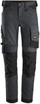 Snickers Workwear Allround Work Craftsman’s Pants, 6341, Stretch Workwear Pants with Slim fit Legs Steel Grey/Black