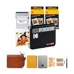 KODAK - Mini 3 76 x 76 mm Bluetooth Wireless Portable Photo Printer for Apple iOS and Android Smartphones - Black