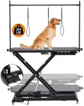 47" Electric Dog Grooming Table - Heavy Duty, 9.4"-39.7" Height Adjustable Pet Grooming Table w/Dog Grooming Arm, Anti Slip Tabletop & Tool Organizer/Dog Grooming Station, Black