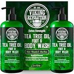 Viking Revolution - Mens Body Wash - Tea Tree Oil - Body Wash Men - Shower Gel Men - 2 Pack, 24 Oz / 355ml Each