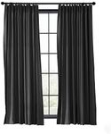 Fireproof Flame Retardant Thermal Insulated Curtain Drapery Panel Pinch Pleat, Black 52"W x 84"L for Home, Office, Hotel, School, Cinema and Hospital (1 Panel), ChadMade Exclusive