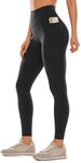 CRZ YOGA Womens Butterluxe Workout Leggings 28 Inches - High Waisted Gym Yoga Pants with Pockets Buttery Soft Black Medium