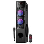 TRONICA 55W Banjo-III Bluetooth Tower Speaker with USB, FM, Bluetooth/Remote Control/Home Theatre/Party Speaker/Extreme Bass/5.25" Subwoofer/Dual 3 inch Satellites & Wired Microphone