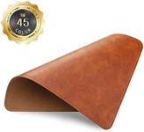 Mouse Pad, PU Mouse Pad，Leather Mouse Pad with Stitched Edge Micro-Fiber Base with Non-Slip Waterproof，Mouse Pad for Computers，Laptop，8x11Inch (Caramel Brown)