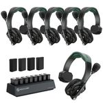 Hollyland Solidcom SE PRO 4-User ENC Noise Cancellation Wireless Intercom Headset System with 1312ft range and 3.5mm single ear headset, Ideal for movie shoots and live shows (1.9GHz Version)