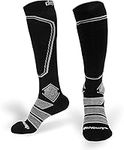 devembr Merino Wool Ski Socks for Men and Women, High Performance Snowboarding Socks - Size L, Black