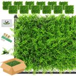 ULAND Artificial Plant Wall Panels, 12pcs Fern Greenery, Ivy Privacy Hedge Fence Screening, Home Garden Outdoor Wall Decoration 50 x 50cm (A038, 12)