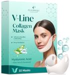 Plantifique V-Line Collagen Mask for face 10 PCS, Chin Strap for Double Chin Women & Men, V Line Lifting Mask with Collagen and Hyaluronic Acid, V Shape Face Tape Chin and Neck Mask for Skin Firming