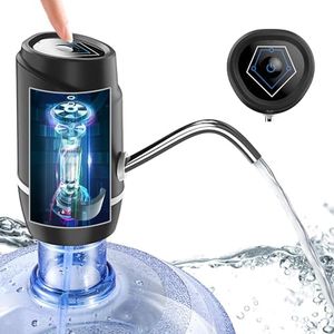 5 Gallon Water Pump Dispenser,Universal USB Charging Electric Water Bottle Pump Water Dispenser Jug Drinking Water Pump for Home Kitchen Office Camping Outdoors Fit for 3-5 Gallon Water Bottle (Black)