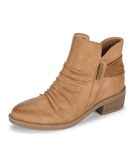 Baretraps Womens Sazzie Faux Suede Zip-up Ankle Boots Tan 6.5 Medium (B,M)