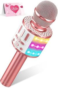Wireless Microphone with Lights, Karaoke Bluetooth Microphone for Kids Adults, Portable Toy Karaoke Mic Speaker Machine, Home KTV Player Support Phone/Pad/TV for Party Singing, Boys Girls Best Gifts