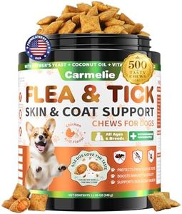Flea and Tick Prevention for Dogs Chewables, 500ct Dog Flea and Tick Treatment with Multivitamins - Support Skin & Coat - Tasty Treats for All Breeds - Crunchy & Savory Chicken and Krill Flavor