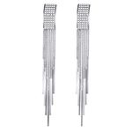 Shining Diva Fashion Latest Silver Metal Traditional Stylish Tassel Earrings for Women (10487er)