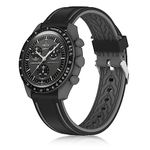 Wizvv Strap Compatible with Omega Mercury Moonswatch,20mm Soft Silicone Replacement Band for Omega X Swatch Moonswatch Speedmaster for Women Men