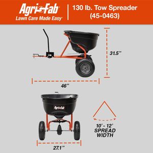 Agri-Fab 130lb Towed Broadcast Spreader – Black/Orange