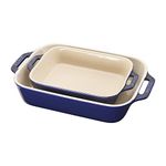 Staub 40508-628 Ceramics Rectangular Baking Dish Set, 2-Piece, Dark Blue