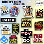 WALLTON (Pack of 13 Stickers) Inspiration Vinyl Sticker Motivation Quotes Stickers for Laptop Trackpad All Models Laptop Sticker Laminated Vinyl Printed DIY Notebook, Laptop, Bicycle, Helmet