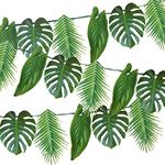 Talking Tables Green Tropical Palm Leaves Garland Bunting- 2.6M | Reusable Hawaiian Theme Party Decorations for Birthday, Summer, Luau, Jungle, Paper, Length, 8.5ft