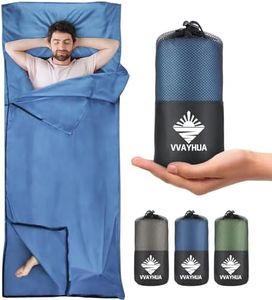 VVAYHUA Sleeping Bag Liner, Sleep Sack & Travel Sheets - Two Way Zippers Expose Feet Separately, Lightweight Single Camping Sheet for Backpacking,Hotel,Hostels,Business Trips & Traveling-Blue