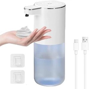 Automatic Foaming Soap Dispenser 400ml Touchless Foam Soap Dispenser 4-Level Adjustable Electric Auto Bathroom Hand Soap Dispenser Wall Mounted for Home Bathroom Kitchen